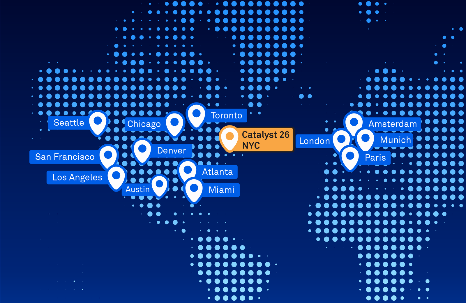 World map with Catalyst events overlayed